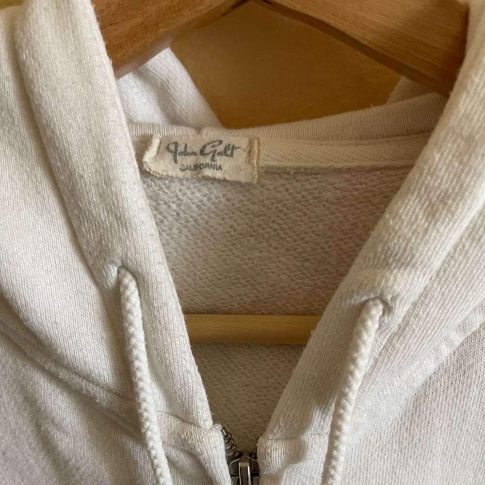 John Galt White Cropped Sweatshirt